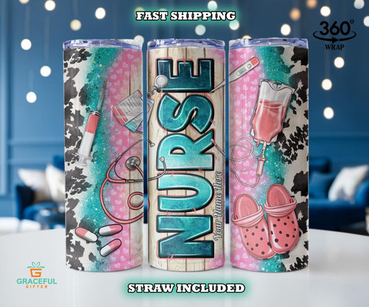 Zebra Print Nurse Tumbler