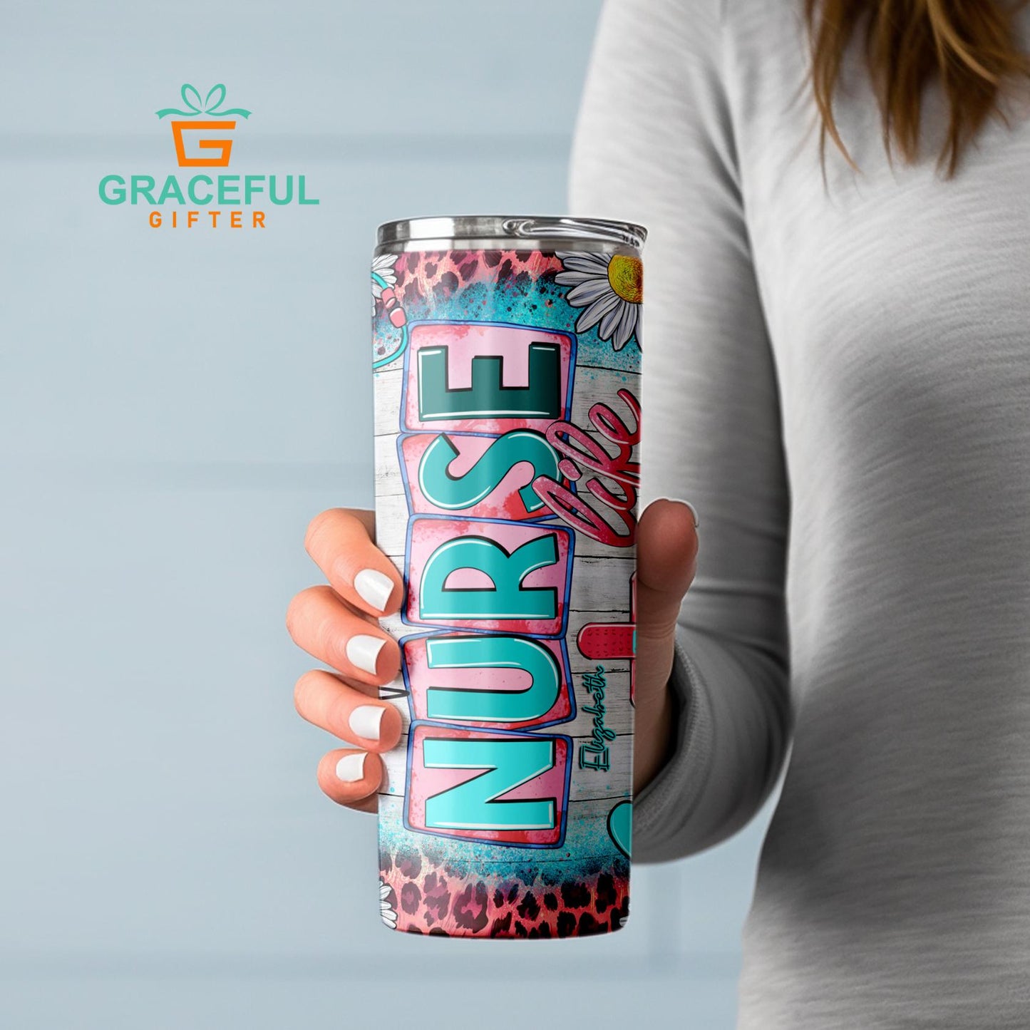 Pink Cheetah Nurse Tumbler